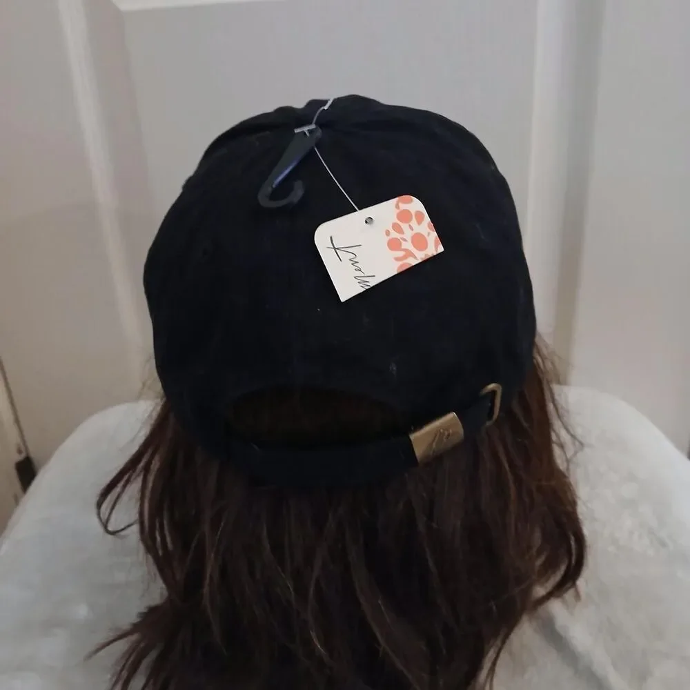 NWT Free People FP Movement Blooming Buti Baseball Cap Black Minimalist Classic